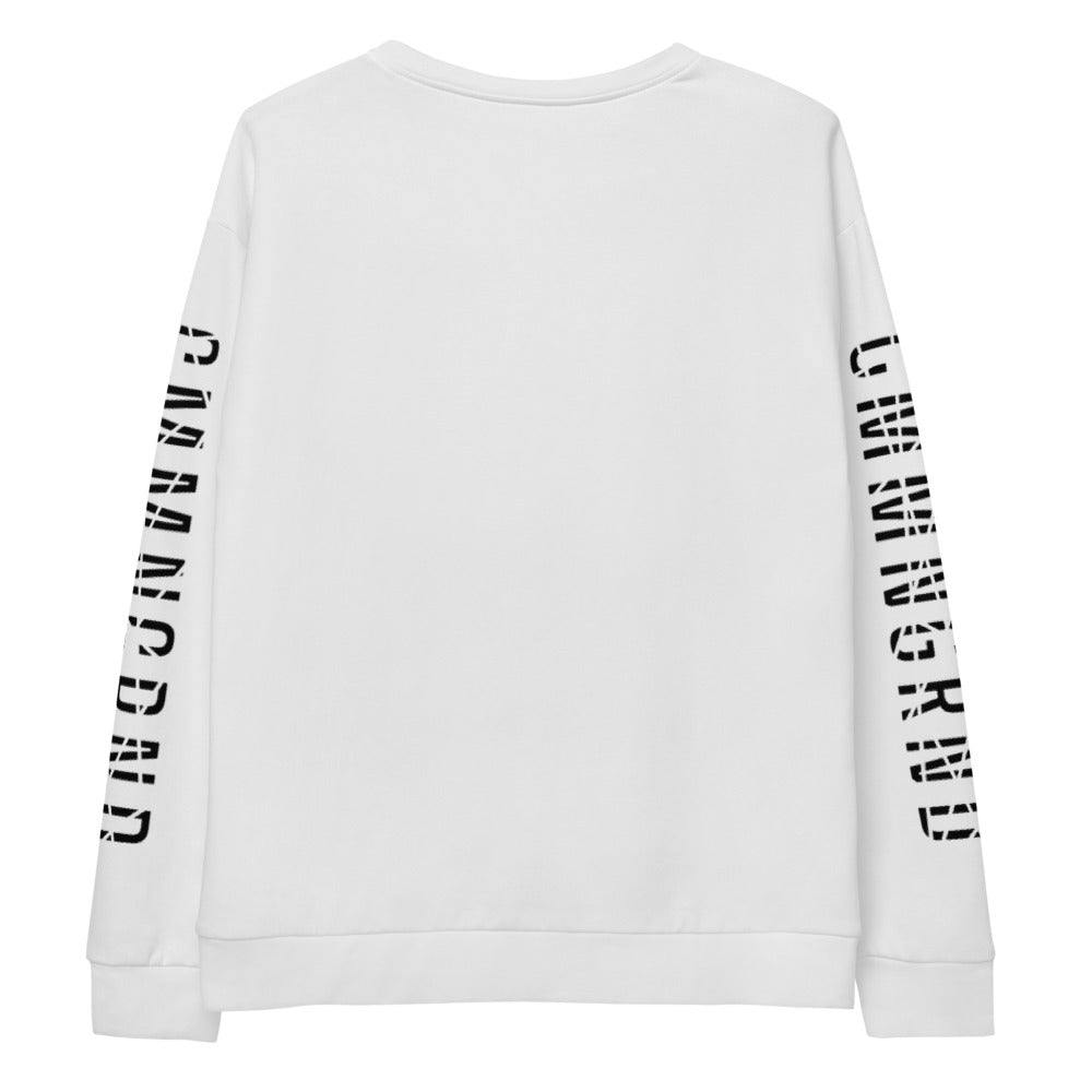 Interlaced 'CMMN GRND' Crewneck Sweater x White