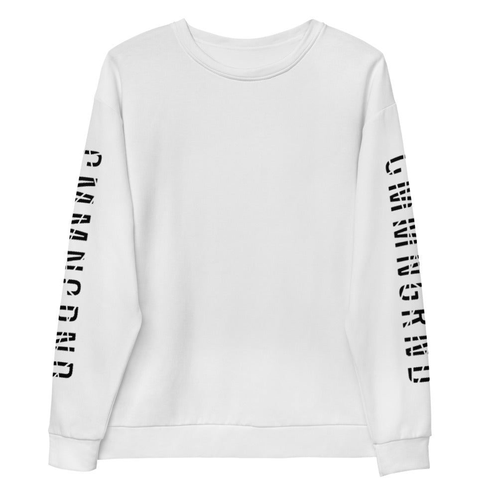 Interlaced 'CMMN GRND' Crewneck Sweater x White